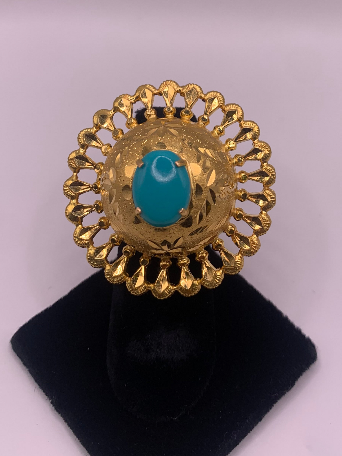 22k Gold with Turquoise Stone Ring