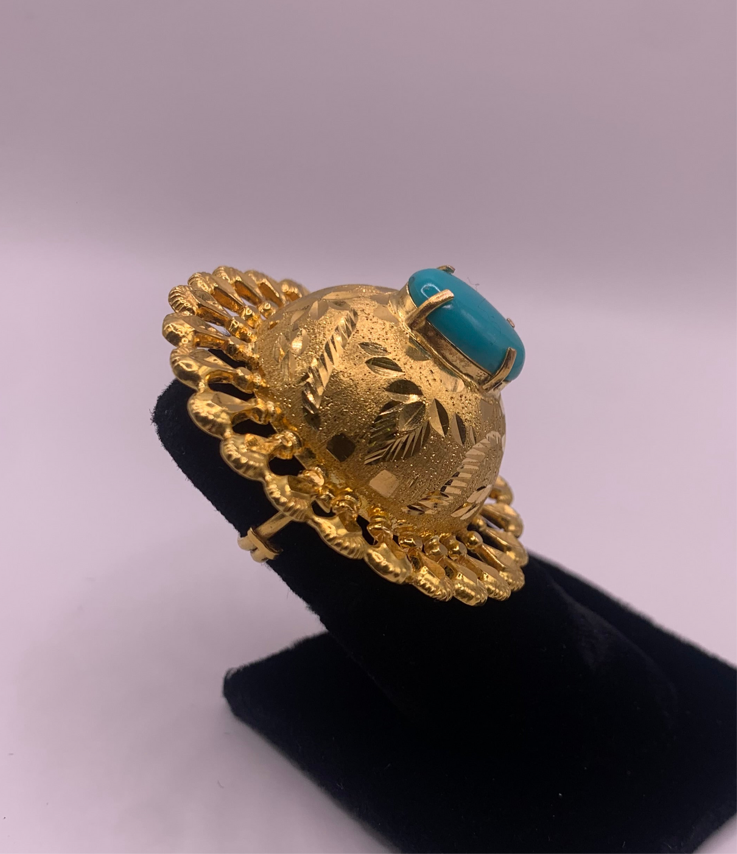 22k Gold with Turquoise Stone Ring
