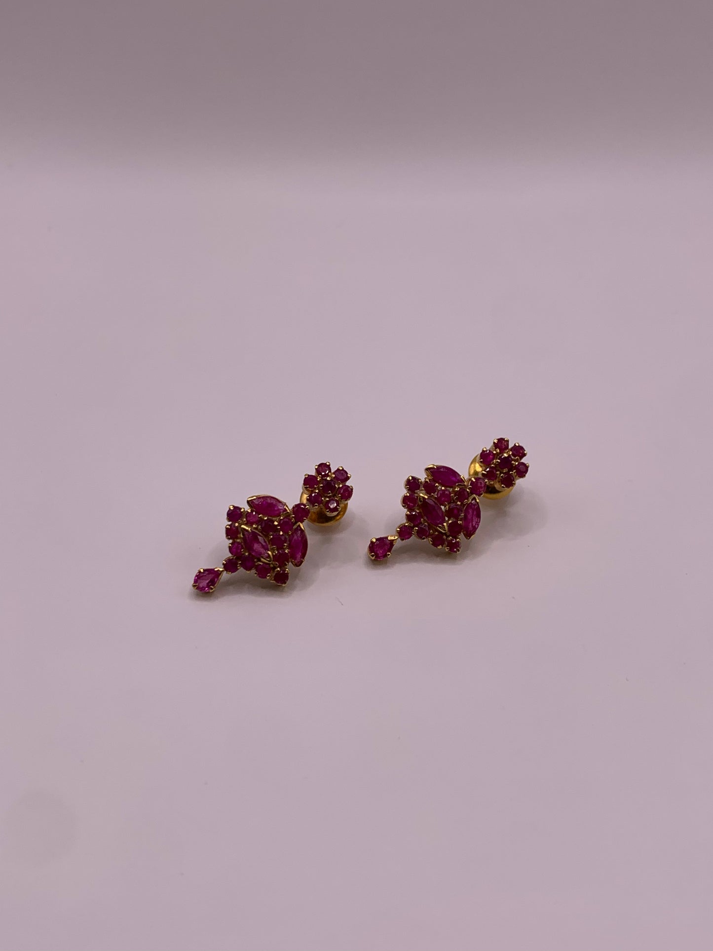22k Gold Ruby Earrings