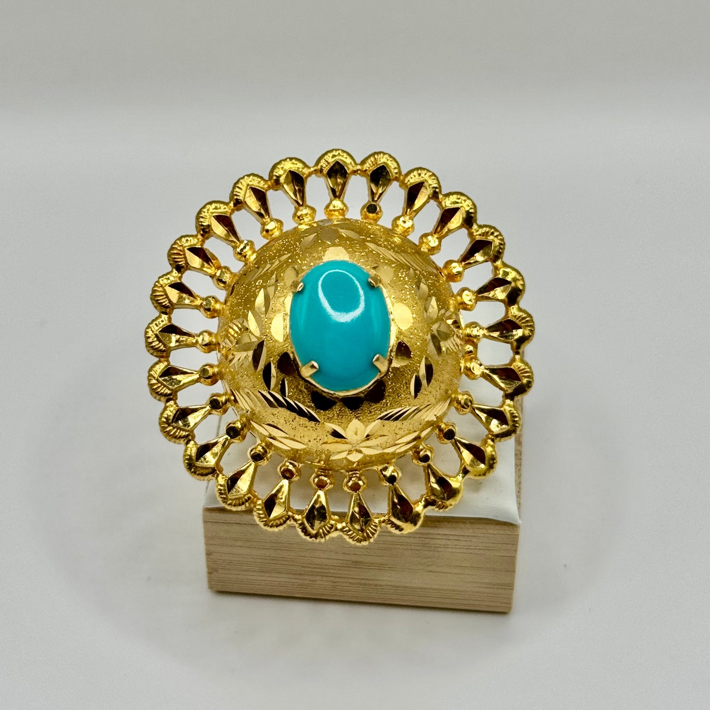 22k Gold with Turquoise Stone Ring