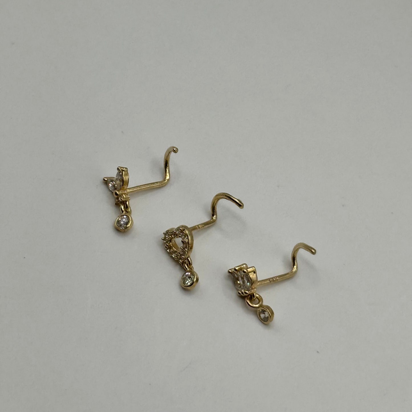 Dangly 14k Gold Nose pins