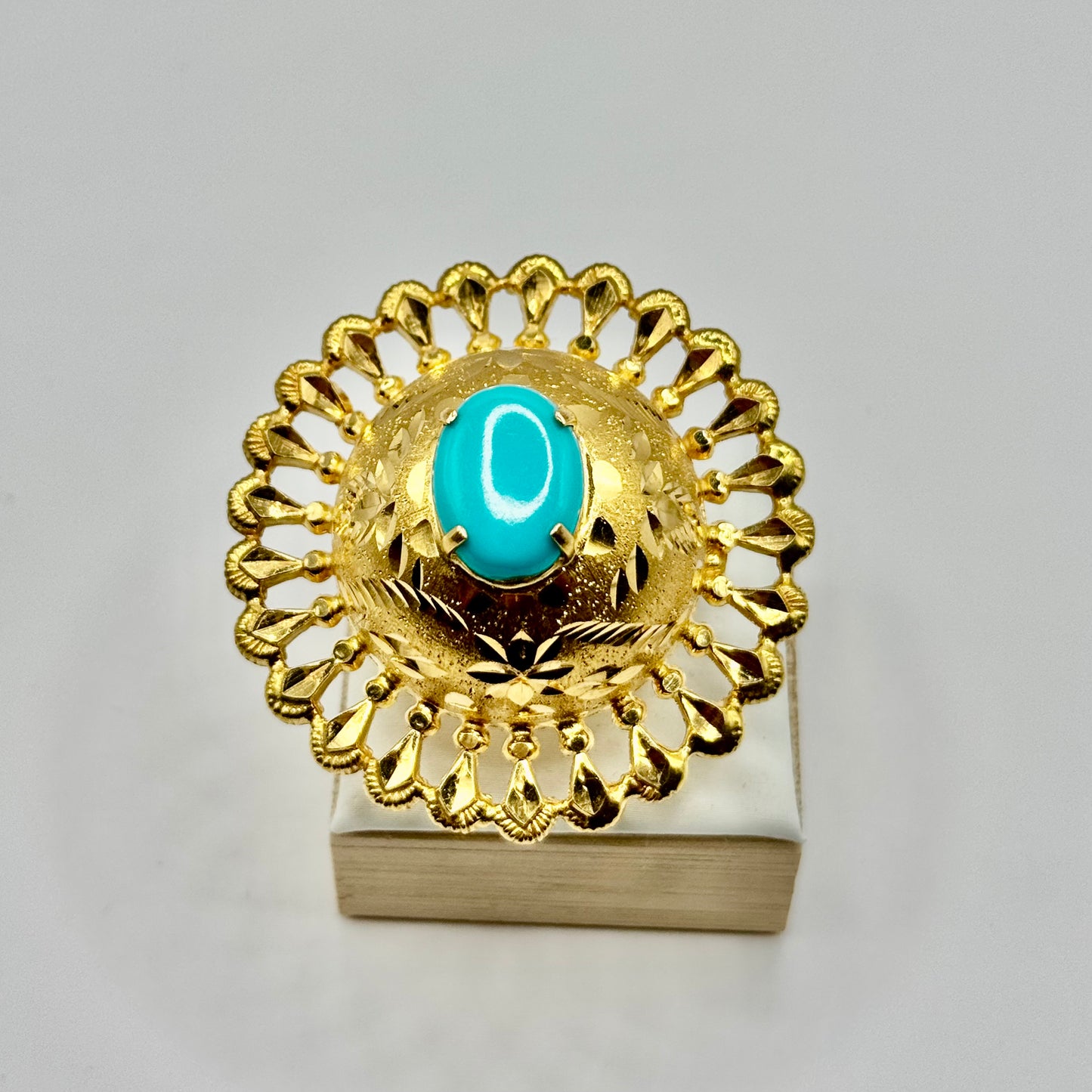 22k Gold with Turquoise Stone Ring