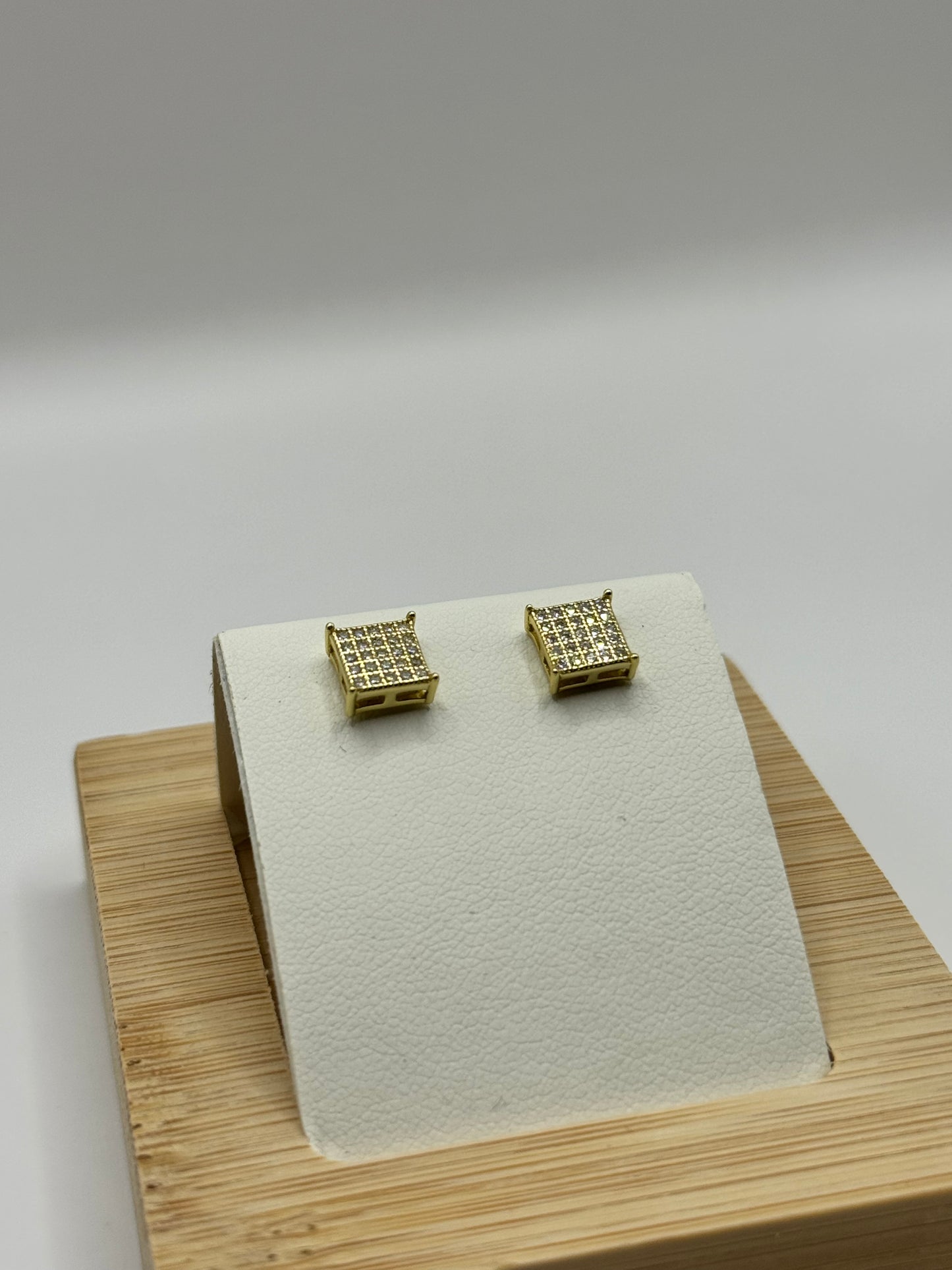 Moissanite Sterling Silver Gold Plated Earrings