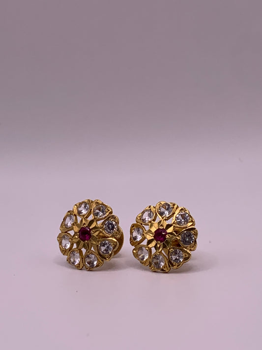 22k Gold Cubic Zirconia Earrings