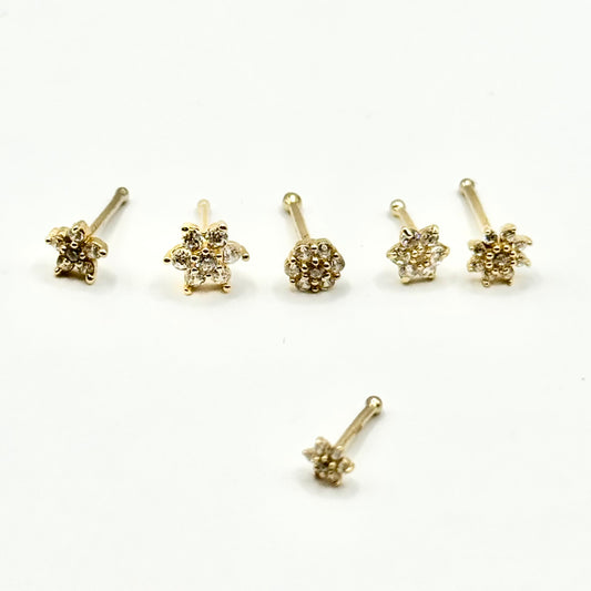 14k Gold Nose Pins