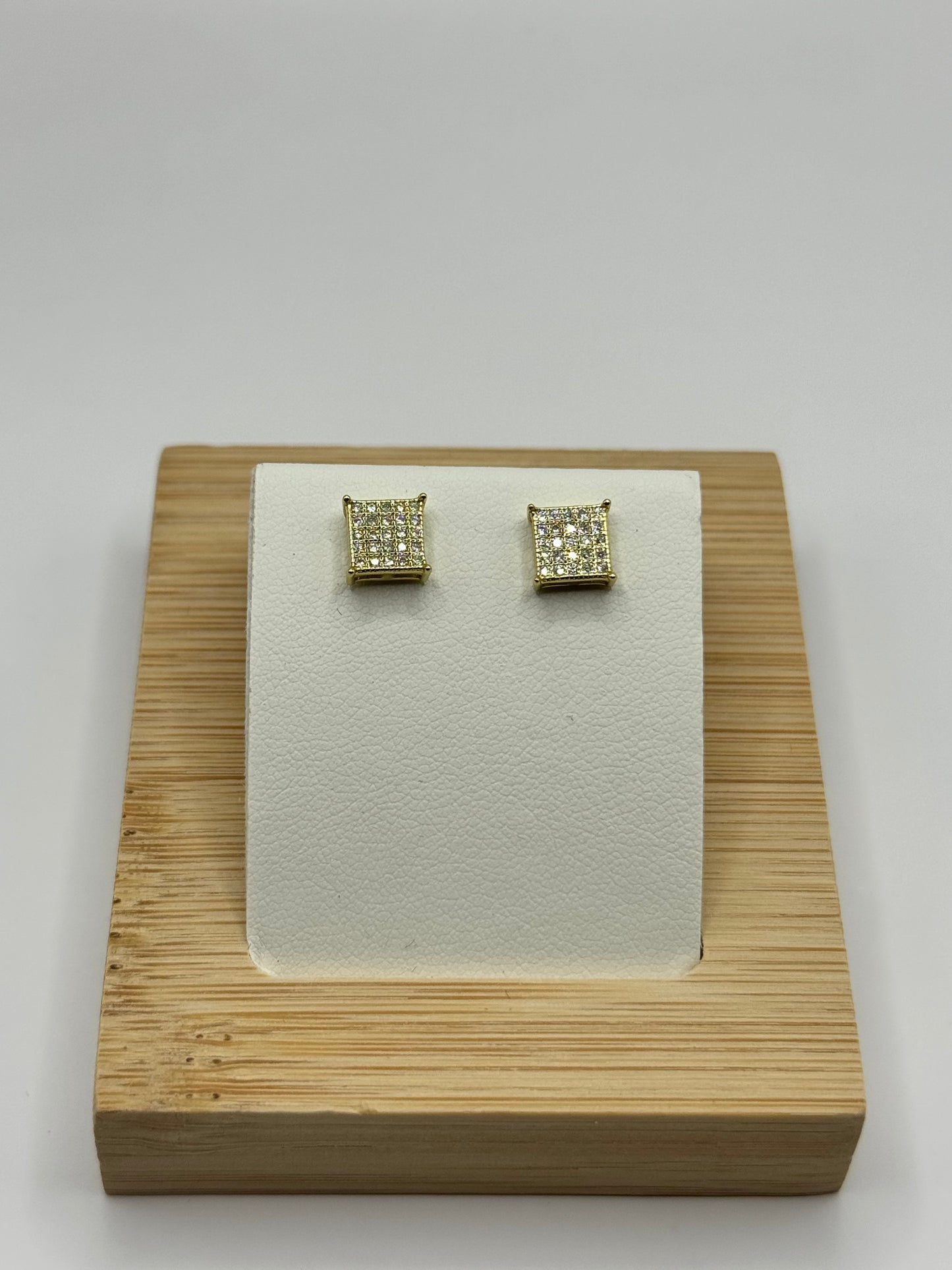 Moissanite Sterling Silver Gold Plated Earrings